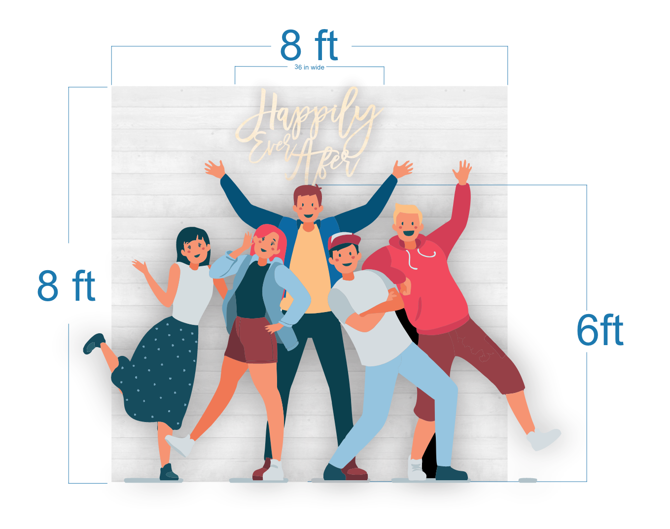 Happily Ever After Wooden Backdrop Wedding Decor
