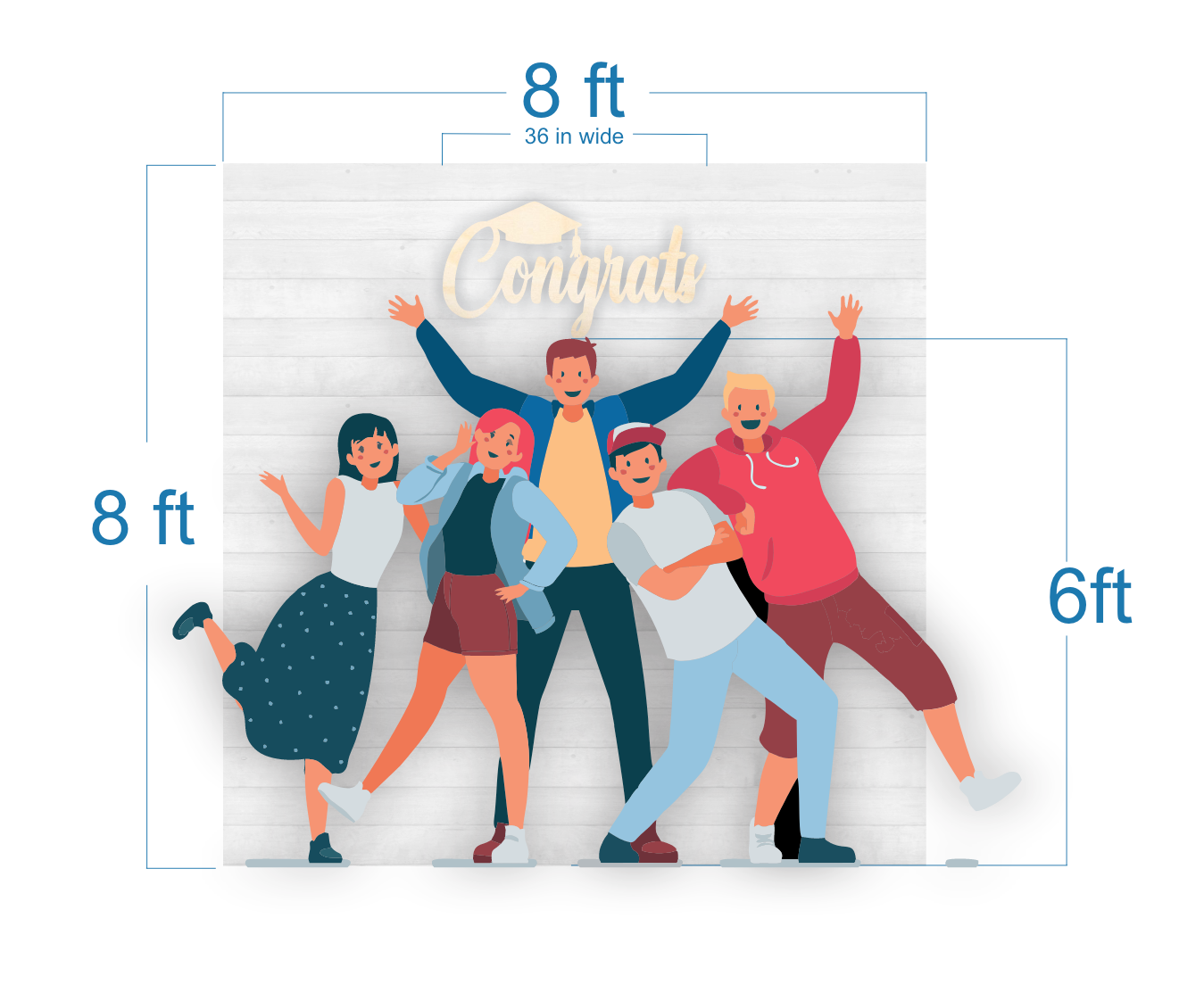 Congrats Graduation Wooden Backdrop Decor