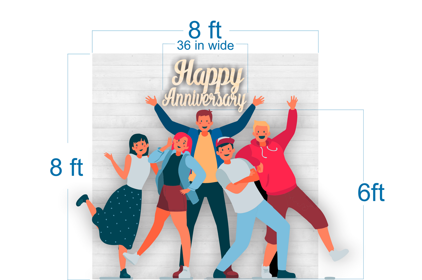 Happy Anniversary Wooden Backdrop Decor Decoration