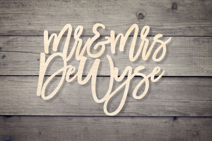 Mr. & Mrs DeWyse Style Wooden Backdrop Decor Wedding Decoration/ Living Room Decor