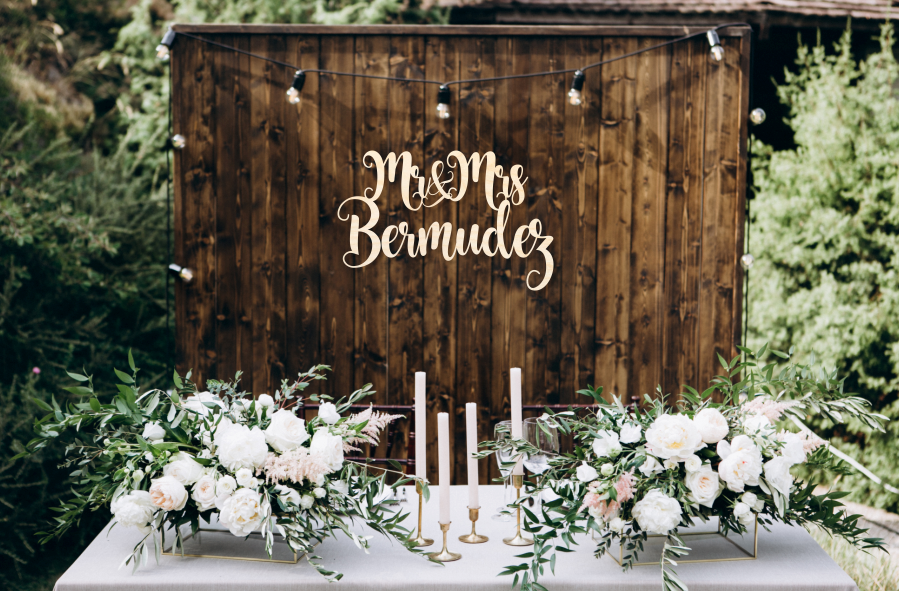Mr. & Mrs Bermudez Style Wooden Backdrop Decor Wedding Decoration/ Living Room Decor