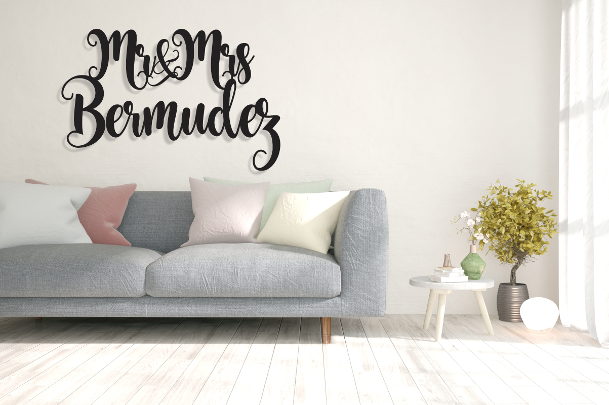 Mr. & Mrs Bermudez Style Wooden Backdrop Decor Wedding Decoration/ Living Room Decor