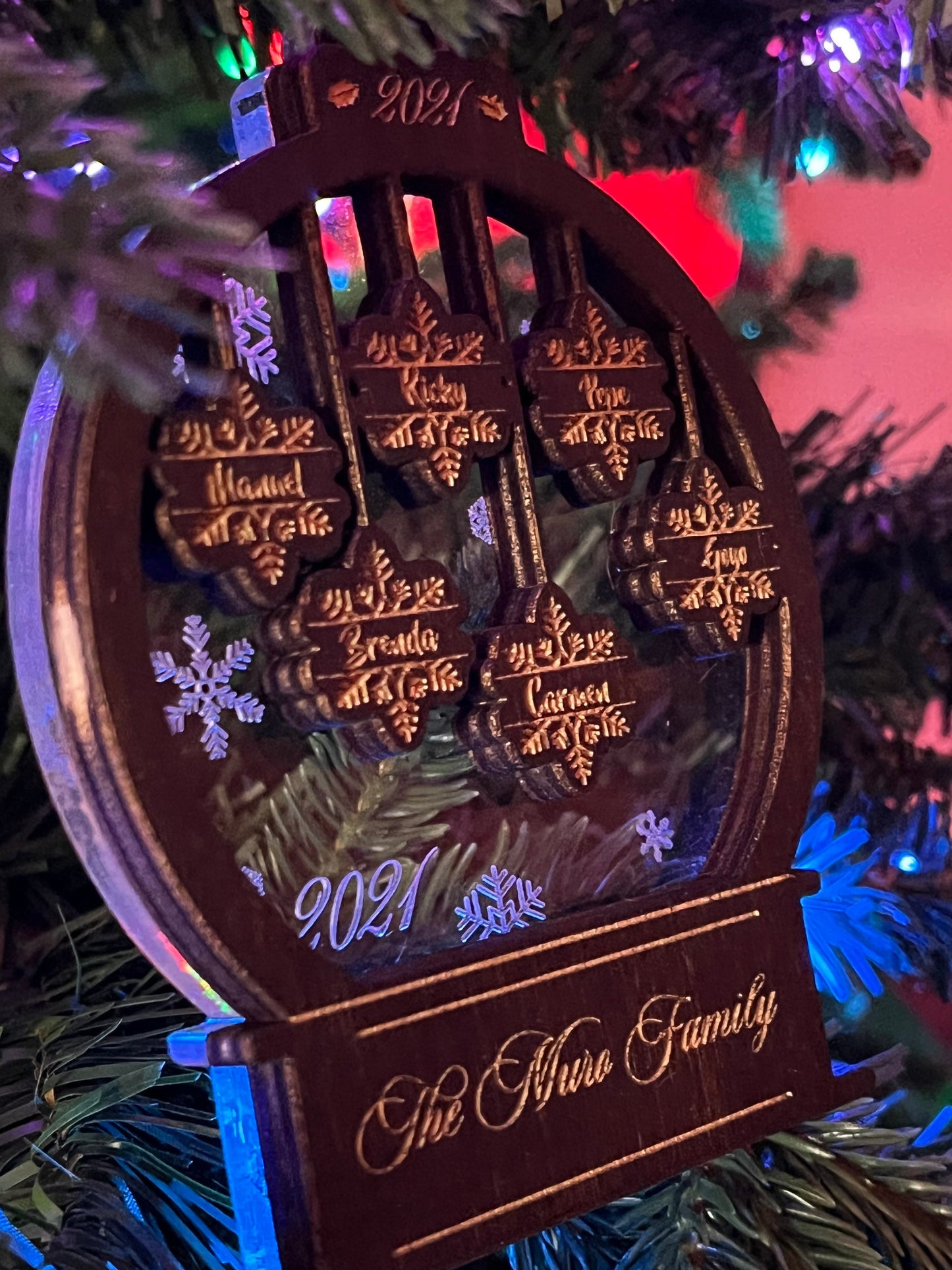 Snow Globe Christmas Ornament Family 2021, Xmas Ornament Family, Customized Holiday Ornament, customized Christmas Family, personalize