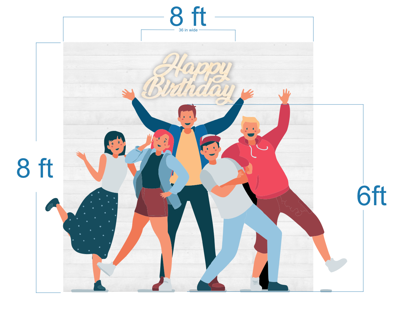 Happy Birthday Sign  VER 1 Wooden Backdrop Decor