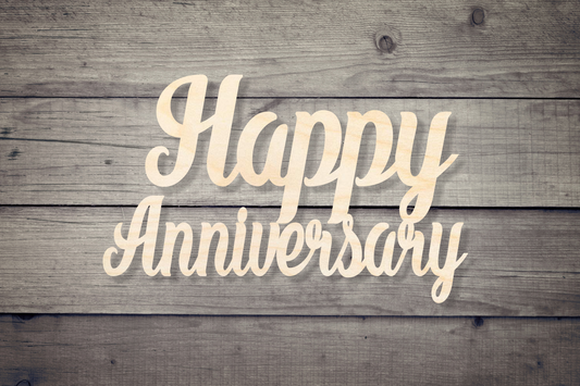 Happy Anniversary Wooden Backdrop Decor Decoration