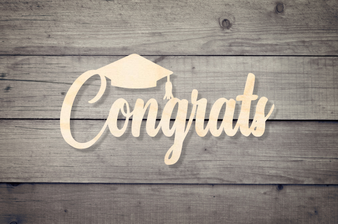 Congrats Graduation Wooden Backdrop Decor
