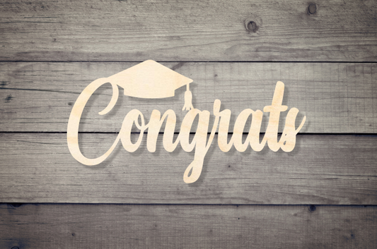 Congrats Graduation Wooden Backdrop Decor