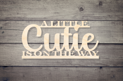 A Little Cutie is on the Way Wooden Backdrop Decor Baby Shower Decoration Wood Sign