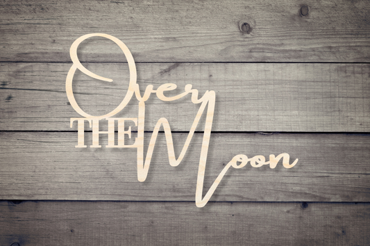 Over The Moon Wooden Backdrop Decor Baby Shower Decoration Wood Sign