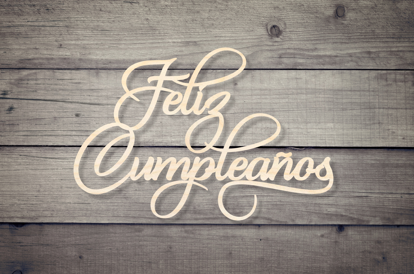 Feliz Cumpleaños / Happy Birthday Spanish Ver2 Wooden Backdrop Decor Wedding Decoration