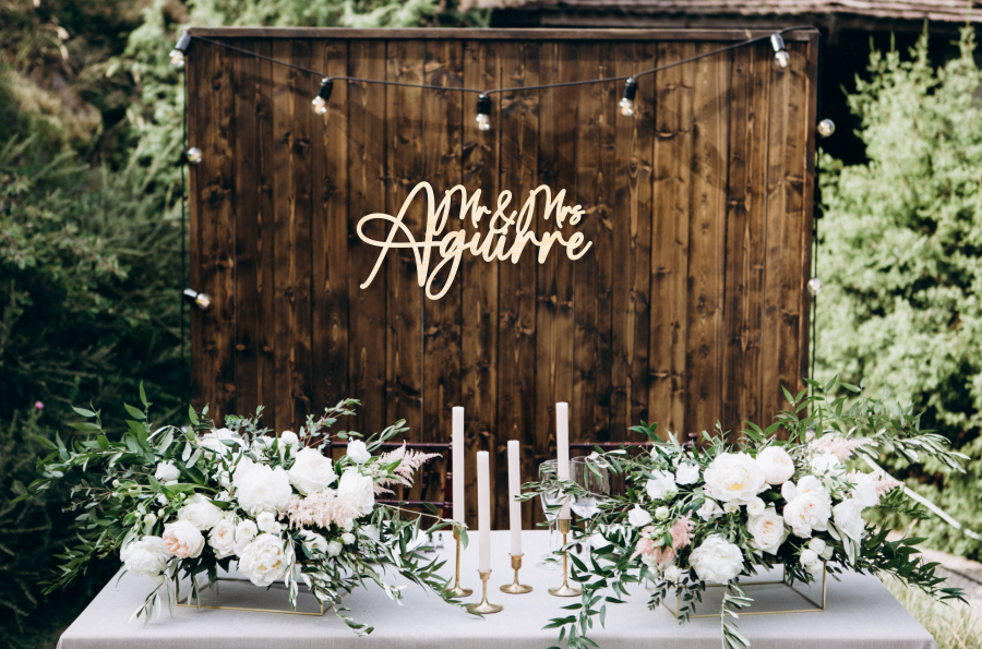 Mr. & Mrs Aguirre Style Wooden Backdrop Decor Wedding Decoration/ Living Room Decor