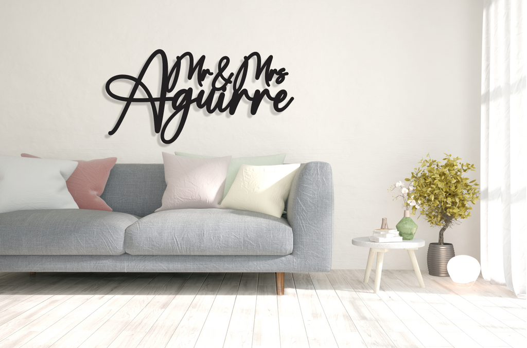 Mr. & Mrs Aguirre Style Wooden Backdrop Decor Wedding Decoration/ Living Room Decor