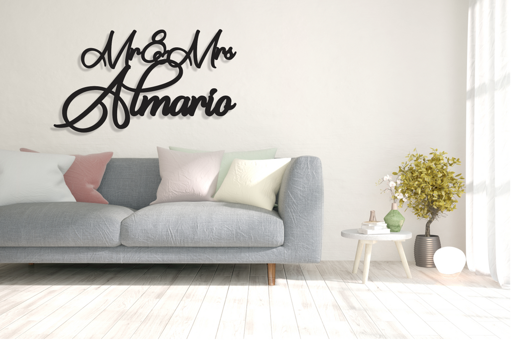 Mr. & Mrs Almario Style Wooden Backdrop Decor Wedding Decoration/ Living Room Decor
