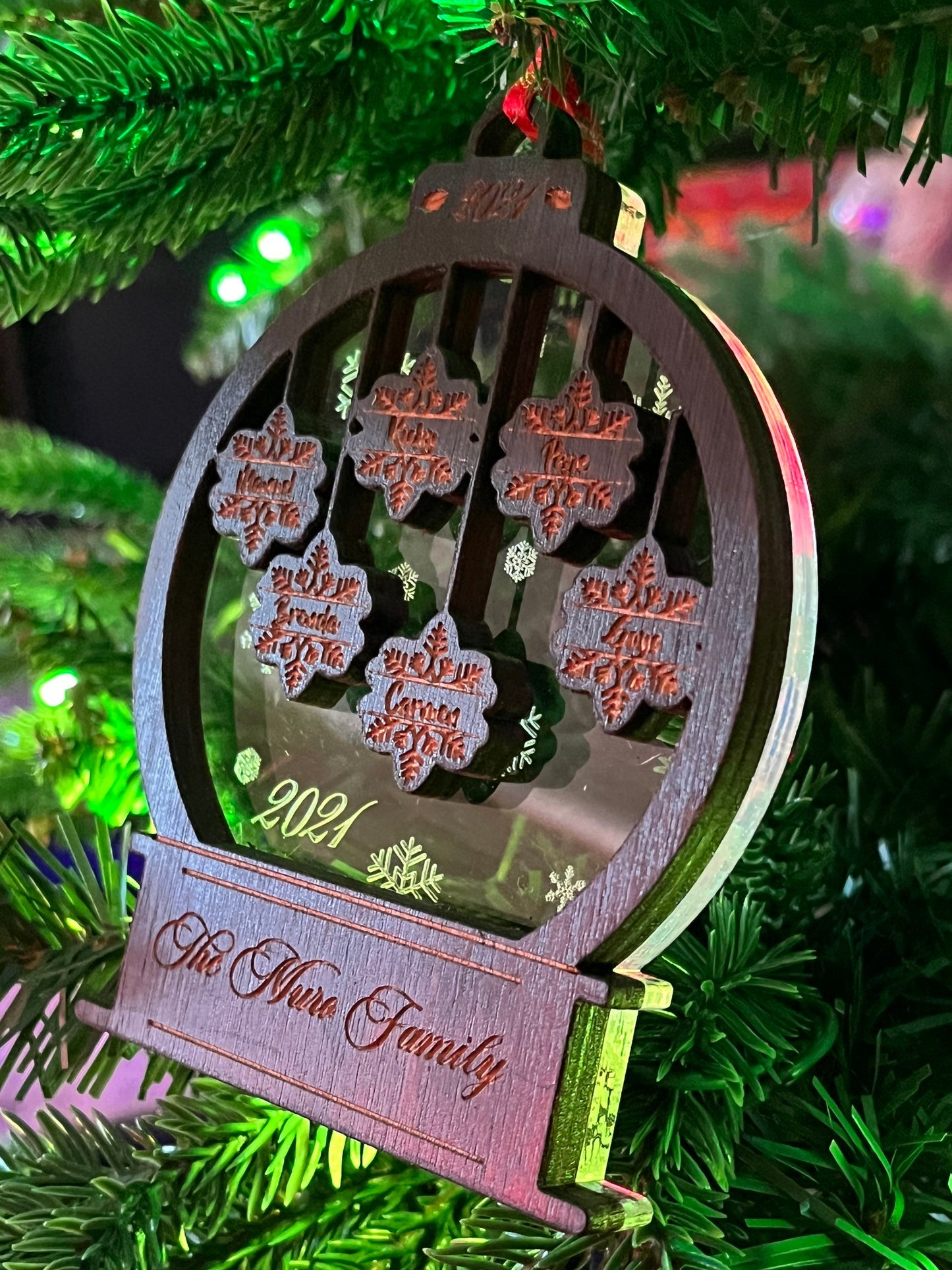 Snow Globe Christmas Ornament Family 2021, Xmas Ornament Family, Customized Holiday Ornament, customized Christmas Family, personalize