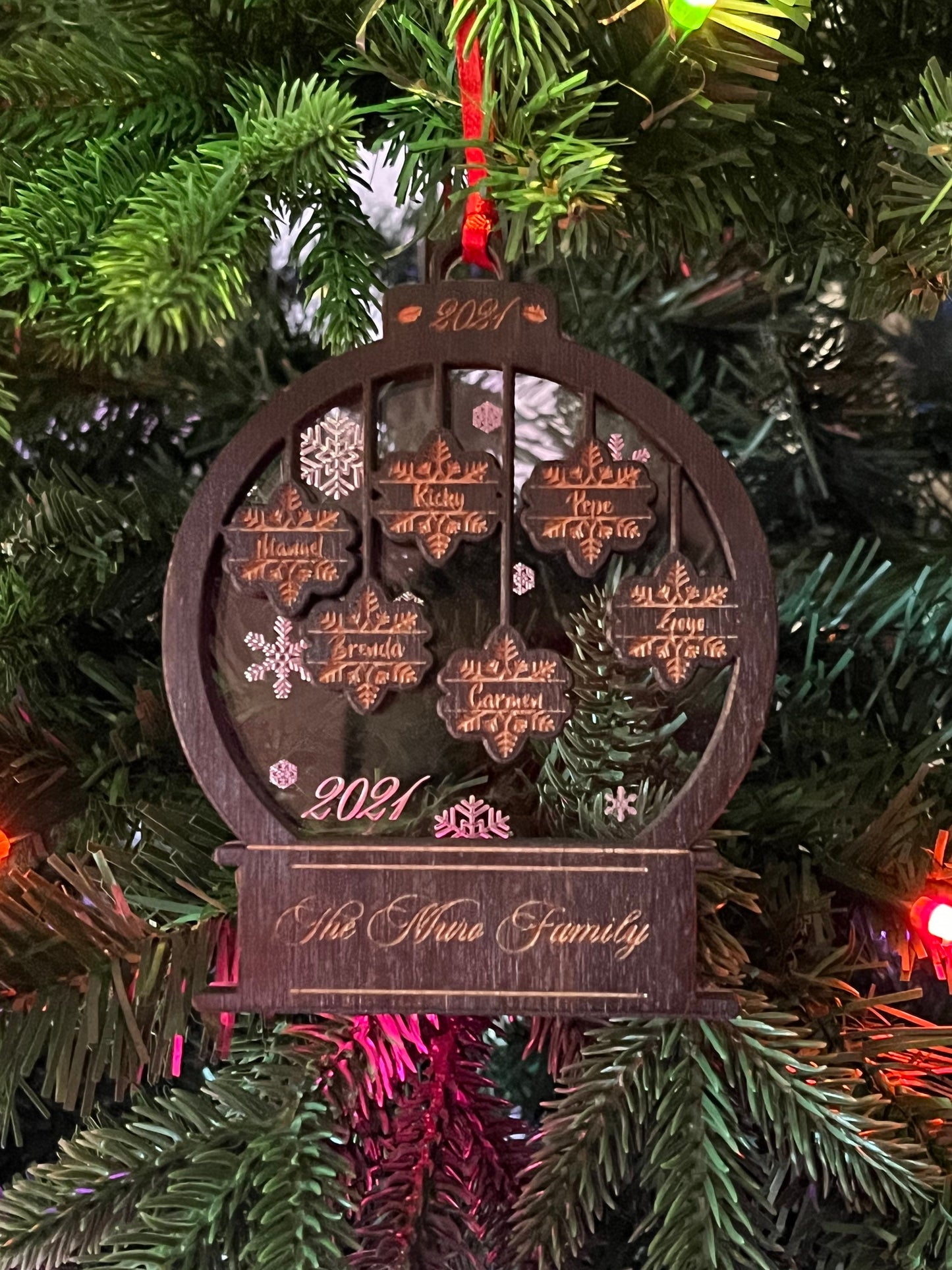 Snow Globe Christmas Ornament Family 2021, Xmas Ornament Family, Customized Holiday Ornament, customized Christmas Family, personalize